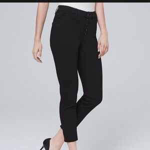 NWOT White House Black Market High Rise Button Fly Skinny Crop Size 4